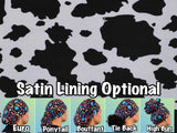 Cow. print scrub cap