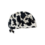 Cow. print scrub cap