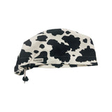 Cow. print scrub cap