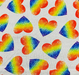 Rainbow hearts scrub cap