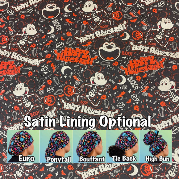 Halloween scrub cap ( made with licensed Disney fabric)