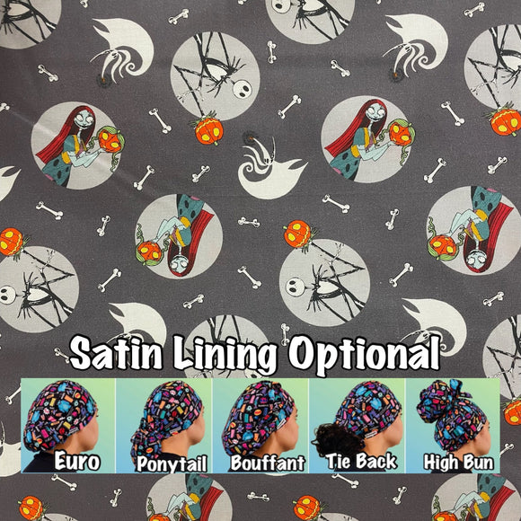 Character scrub cap (made with licensed Nightmare Before Christmas fabric)