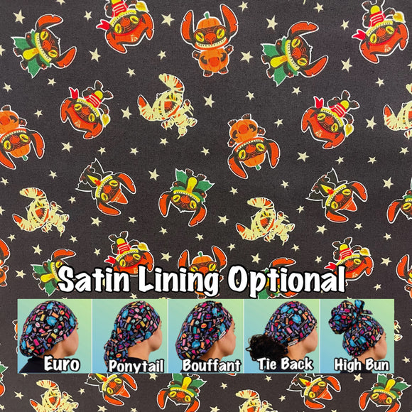 Halloween scrub cap ( made with licensed Lilo and Stitch fabric)