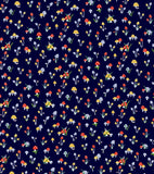 Mini. mushrooms on navy scrub cap