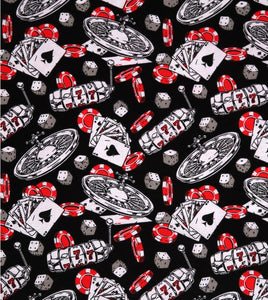 Black & Red casino scrub cap