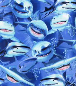 Blue. happy shark scrub cap