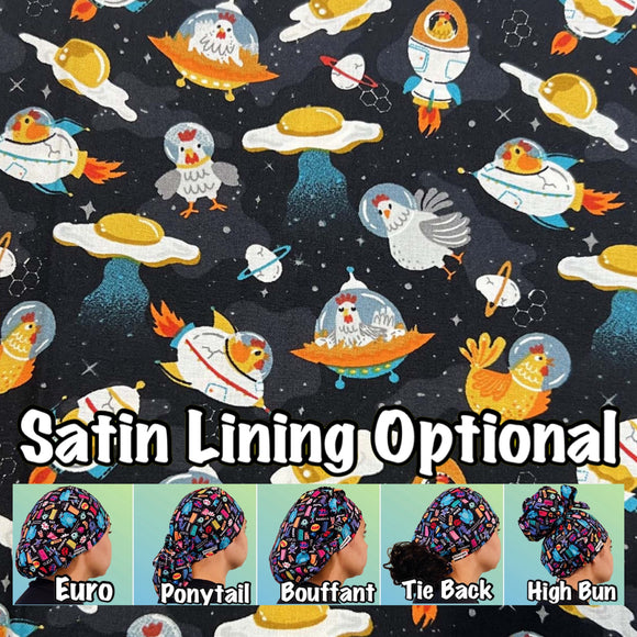 Space. chicken scrub cap