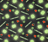 Character. scrub cap (made with licensed Minecraft fabric)