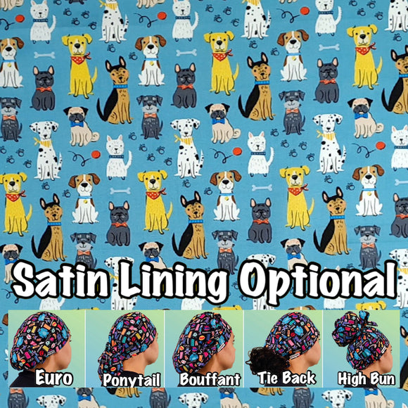 Dogs. scrub cap