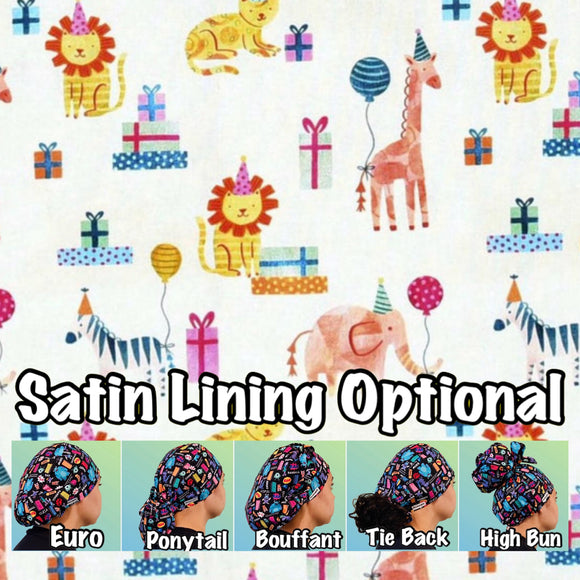 Animals. birthday party scrub cap