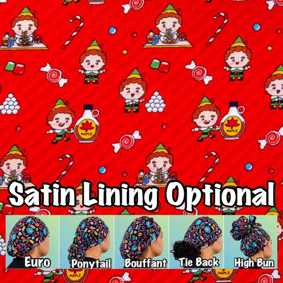 Character. scrub cap (made with licensed Elf fabric)