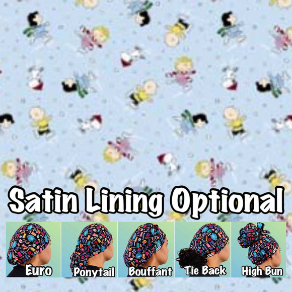 Character. scrub cap (made with licensed Charlie Brown fabric)