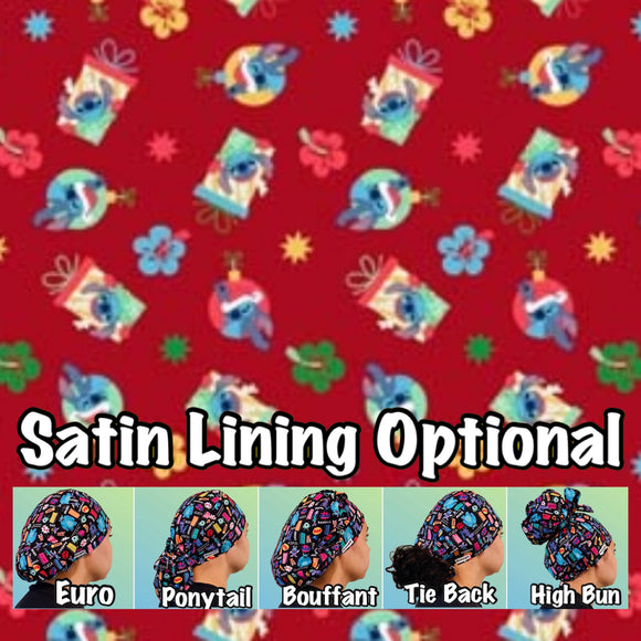 Character. scrub cap ( made with licensed Lilo and Stitch fabric)