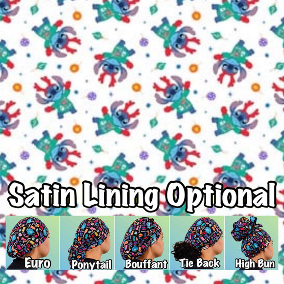Character. scrub cap ( made with licensed Lilo and Stitch fabric)