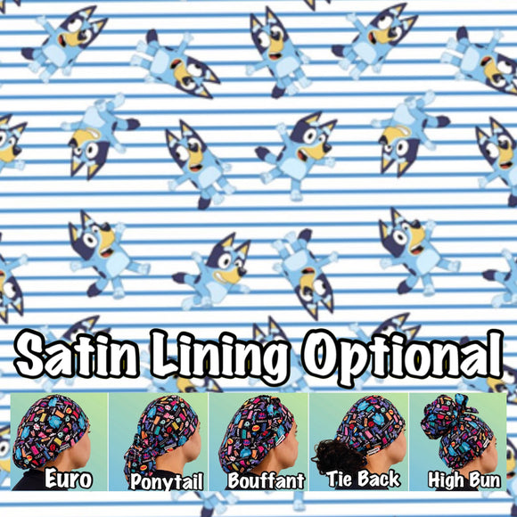 Character. scrub cap (made with licensed Bluey fabric)