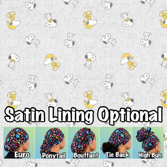 Character. scrub cap ( made with licensed Snoopy fabric)