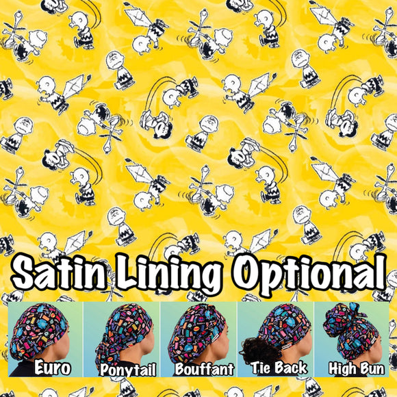 Character. scrub cap ( made with licensed Snoopy fabric)