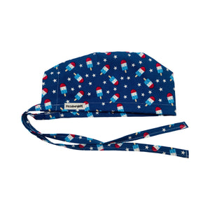 4th. of July patriotic popsicles scrub cap