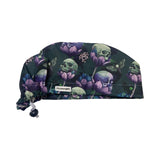 Skulls. and Flowers scrub cap