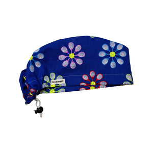 Tennis. racket flowers scrub cap