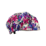 Purple sketched floral scrub cap