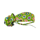 Animal friends on green scrub cap