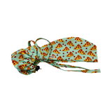 Pizza on blue scrub cap