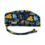Blue. and yellow tree frogs scrub cap