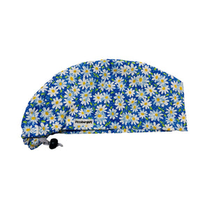 Blue daisy scrub cap