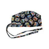 Cat sugar skulls scrub cap