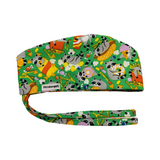 Raccoons. and food scrub cap