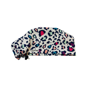 Leopard. pattern scrub cap