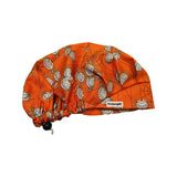 Creepy crawlers orange Halloween scrub cap