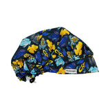 Blue and yellow tree frogs scrub cap