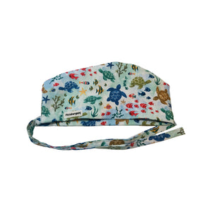 Sea. turtles and friends scrub cap