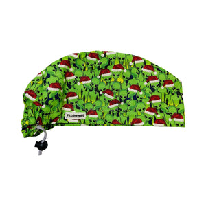 Aliens. in Christmas hats scrub cap