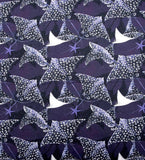 Manta. ray on navy scrub cap