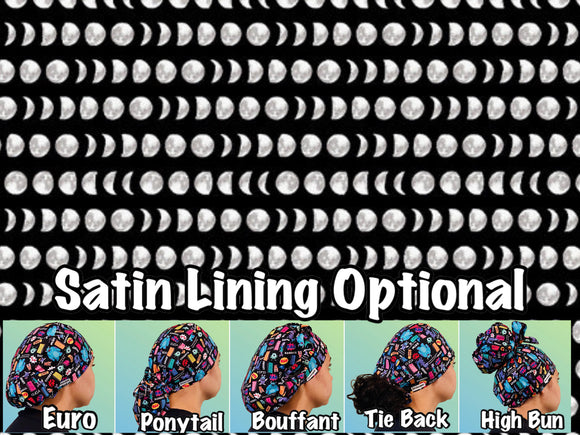 Micro. moon phases scrub cap