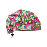 Pink. luau floral scrub cap
