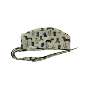 Western. wiener dog scrub cap