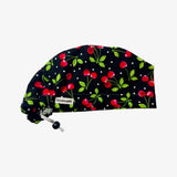 Dots and cherries scrub cap