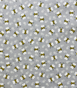 Bees on gray scrub cap