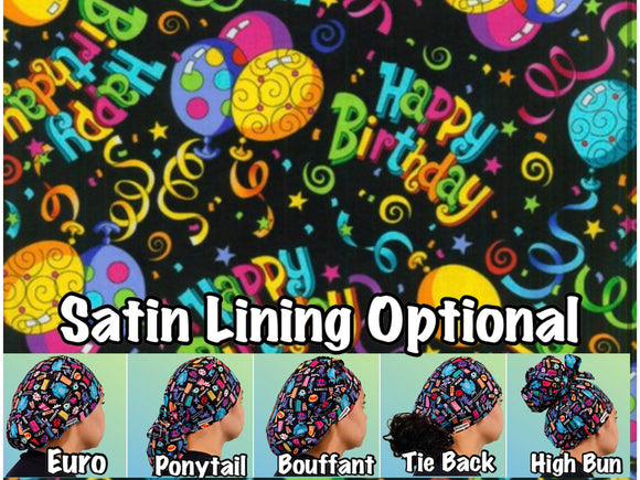 Happy. birthday scrub cap