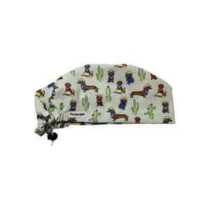 Western wiener dog scrub cap