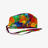 Bright swirls scrub cap