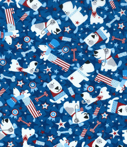 4th of July patriotic dogs scrub cap