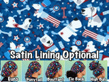 4th of July patriotic dogs scrub cap