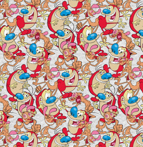 Character scrub cap (made with licensed Ren and Stimpy fabric)