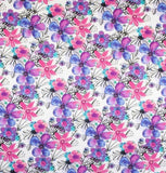 Purple sketched floral scrub cap