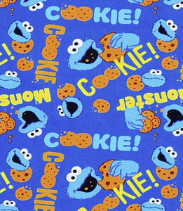 Character. scrub cap ( made with licensed Cookie Monster fabric)